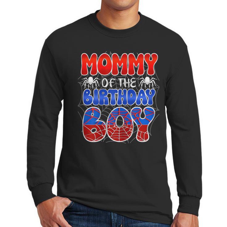 Dad And Mom Mommy Birthday Boy Spider Family Matching Men Long Sleeve T-Shirt