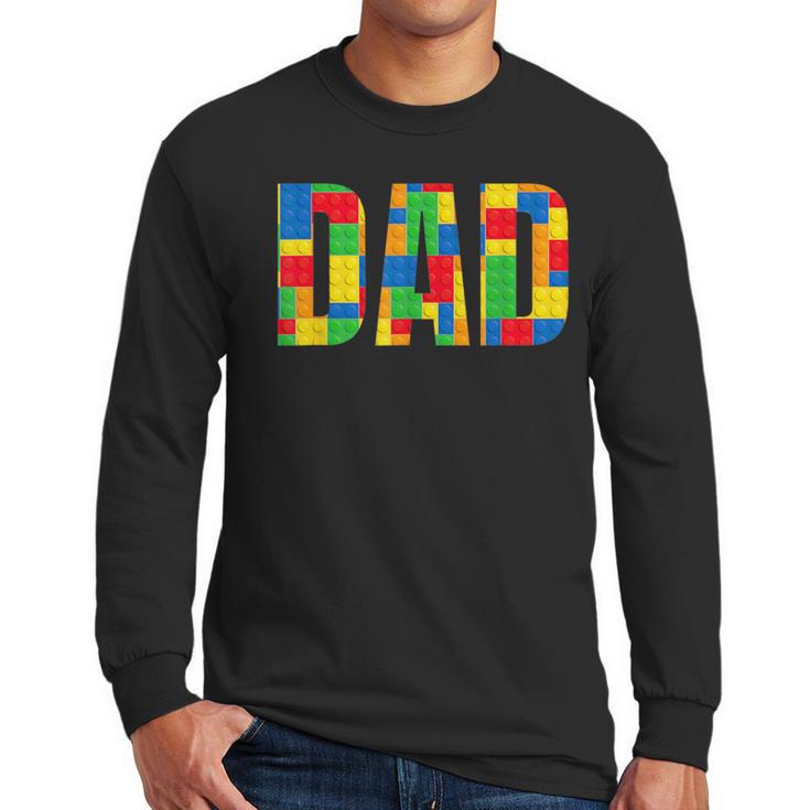 Dad Parent Brick Master Builder Building Blocks Set Family T Men Long Sleeve T-Shirt