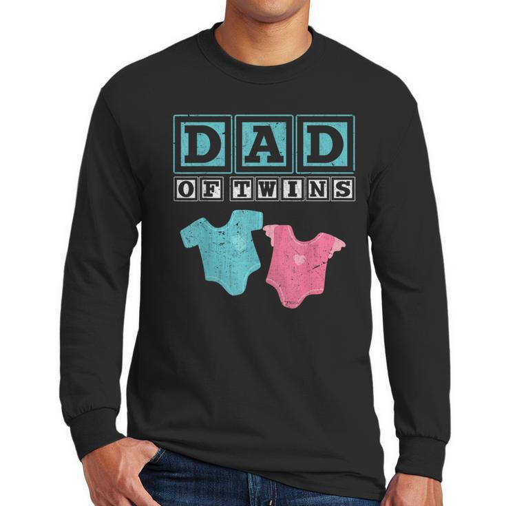 Dad Of Twins Family Daddy Fathers Day Future Parents Men Long Sleeve T-Shirt