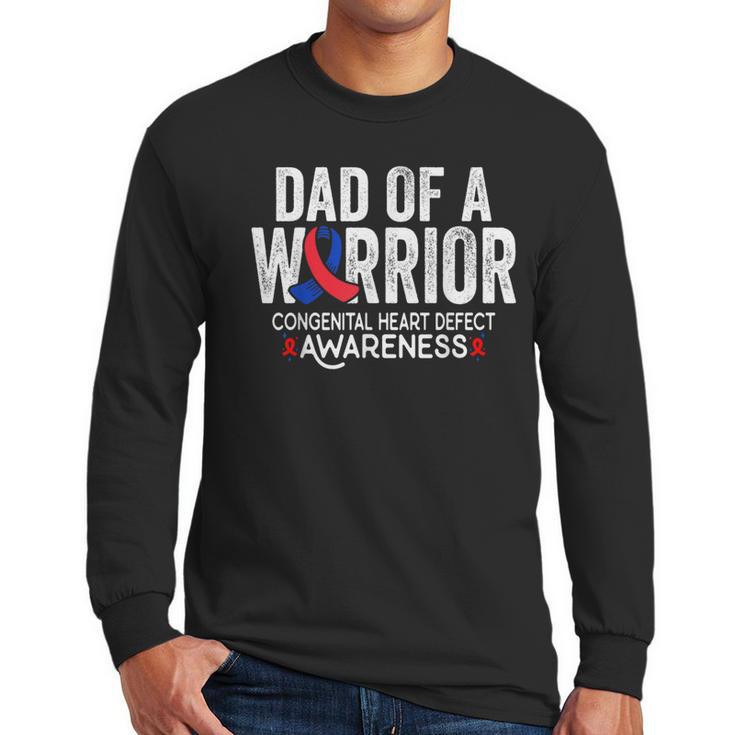 Dad Of a Warrior CHD Congenital Heart Defect Awareness CHD Men Long Sleeve T-Shirt