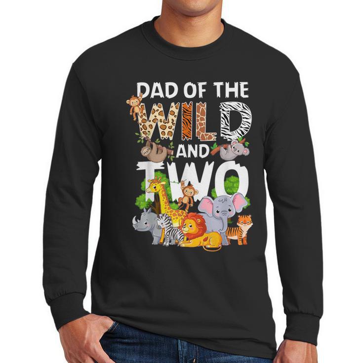 Dad Of The Wild Two Zoo 2nd Birthday Safari Jungle Animal Men Long Sleeve T-Shirt