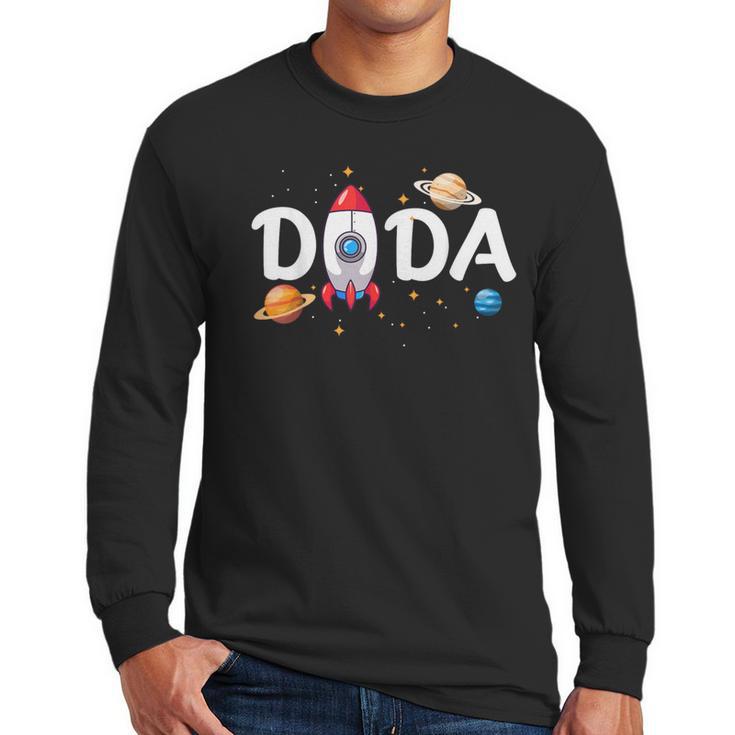 Dada Of The Birthday Boy Space Astronaut 1st Birthday Family Men Long Sleeve T-Shirt