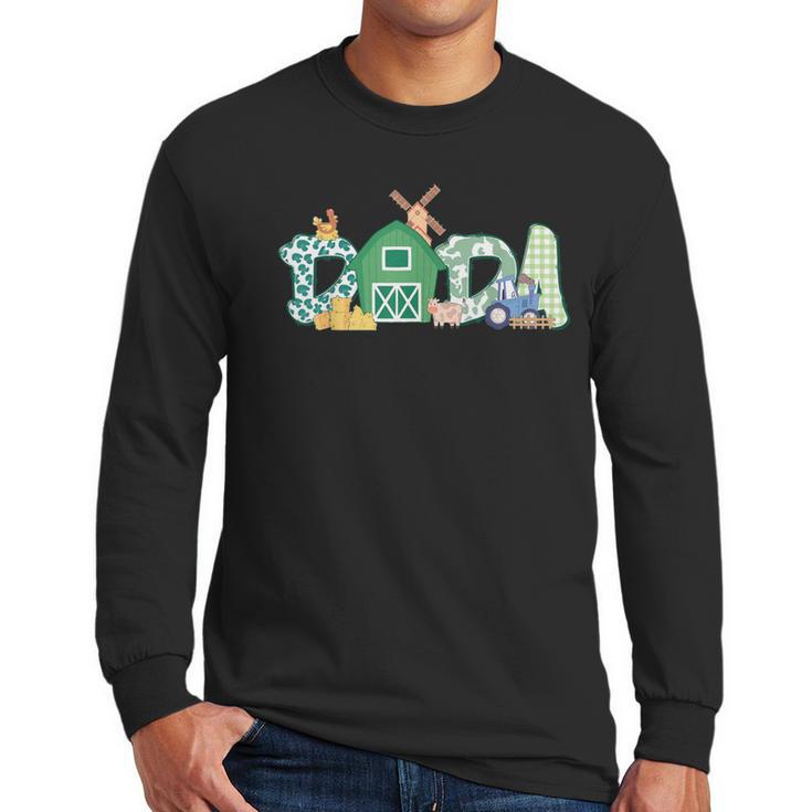Dada Farm Animal Birthday Family Matching Party Dad Father Men Long Sleeve T-Shirt