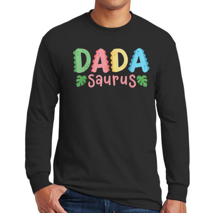 Dada Saurus Kids Dinosaur Birthday Party Family Matching Men Long Sleeve T-Shirt