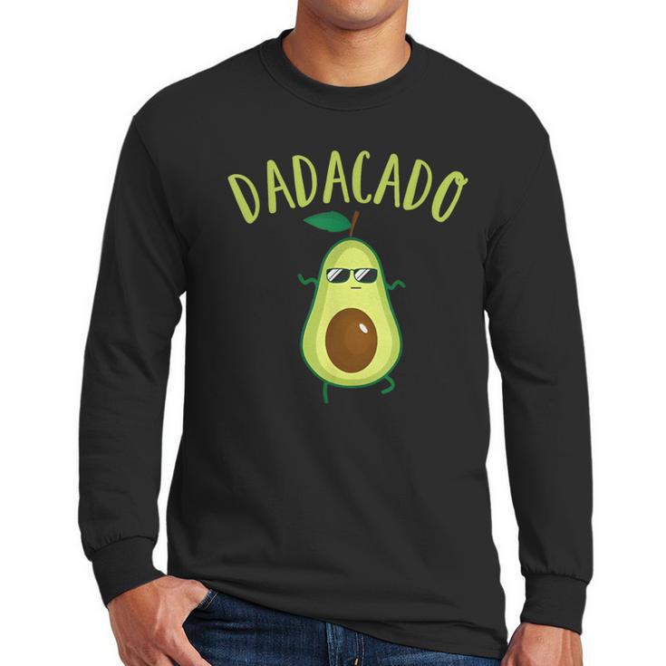 Dadacado Cute Daddy Avocado Pregnant Dad Father Day Men Long Sleeve T-Shirt