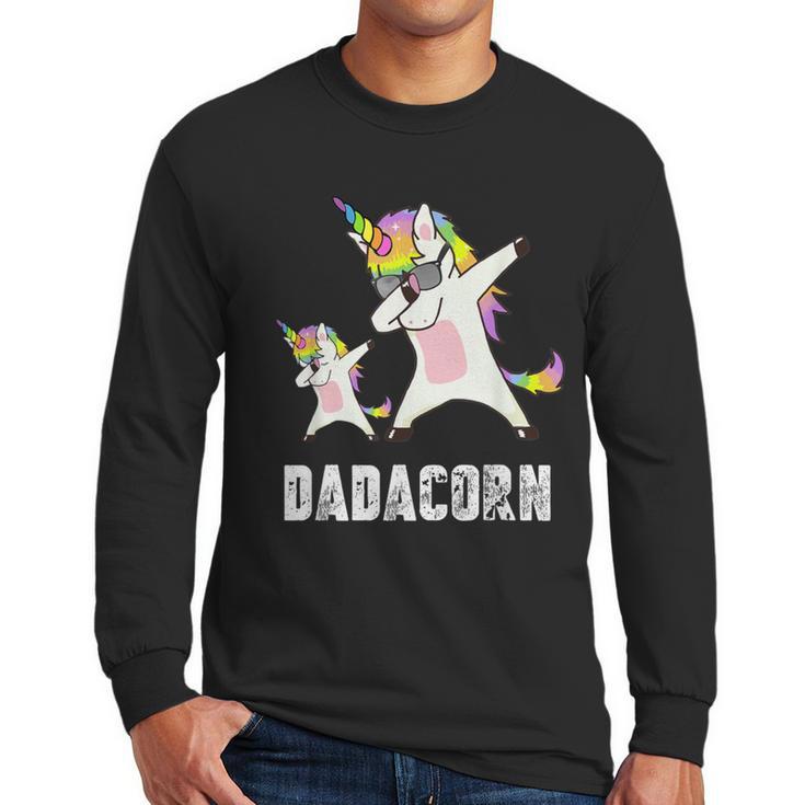 Dadacorn Shirt Unicorn Dad And Baby Best Father Men Long Sleeve T-Shirt