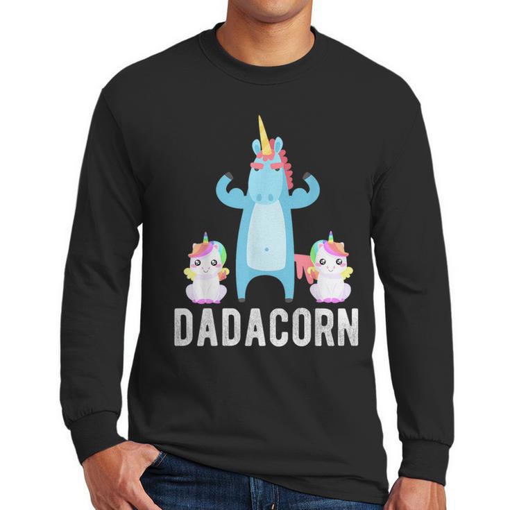 Dadacorn Unicorn Lover Tee For Papa Dad And Kid Men Long Sleeve T-Shirt