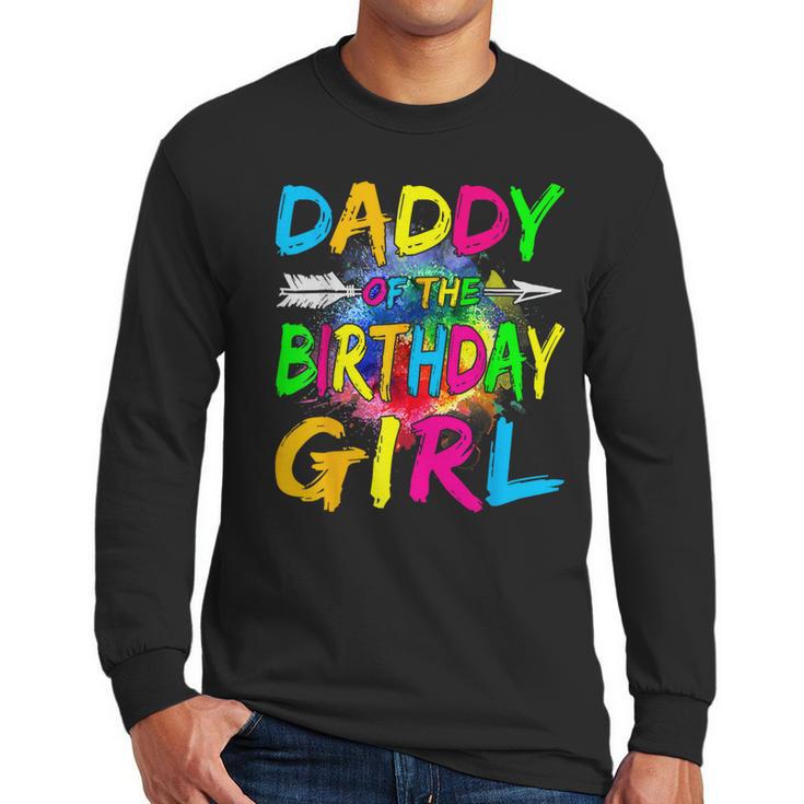 Daddy Of The Birthday Girl Retro 80's Party Men Long Sleeve T-Shirt