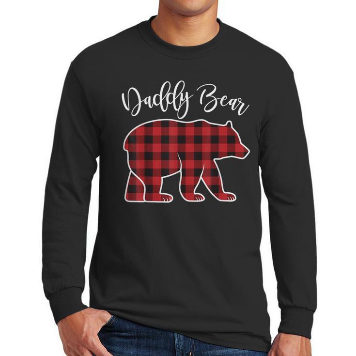 Daddy Dad Bear Pajama Red Buffalo Xmas Family Christmas Men Long Sleeve T-Shirt