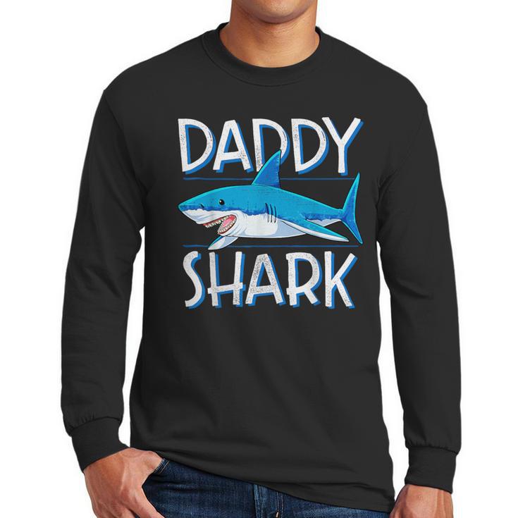 Daddy Shark T Shirt Fathers Day Family Matching Dad Men Long Sleeve T-Shirt