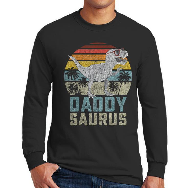 Daddysaurus T Rex Dinosaur Daddy Saurus Family Matching Men Long Sleeve T-Shirt