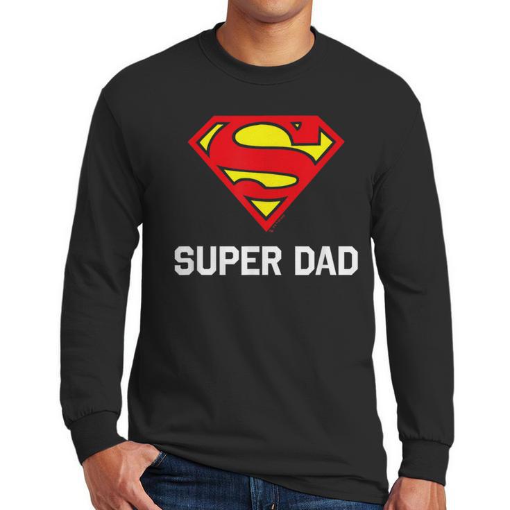DC Comics Superman Father's Day Super Dad Logo Men Long Sleeve T-Shirt