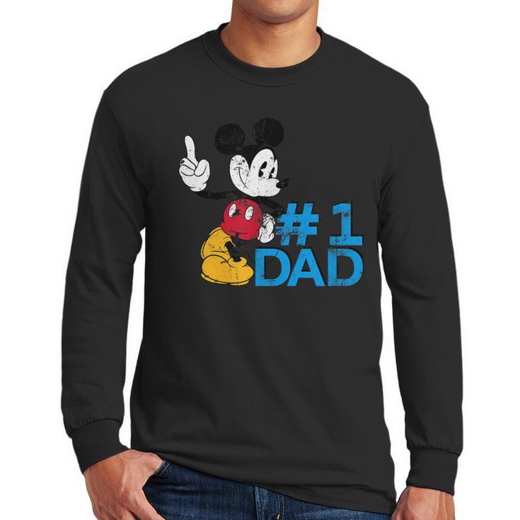 Disney Mickey Mouse Father's Day 1 Dad Men Long Sleeve T-Shirt