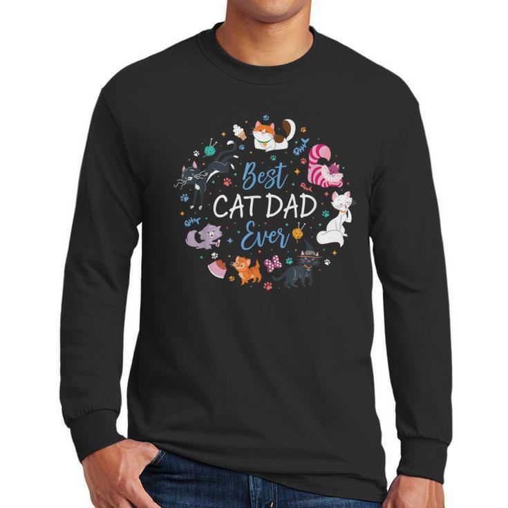 Disney Pet Parent Father’s Day Disney Cats Best Cat Dad Ever Men Long Sleeve T-Shirt