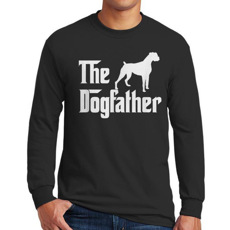 The Dogfather T Shirt Boxer Dog Lover Shirt For Men Dad Men Long Sleeve T-Shirt