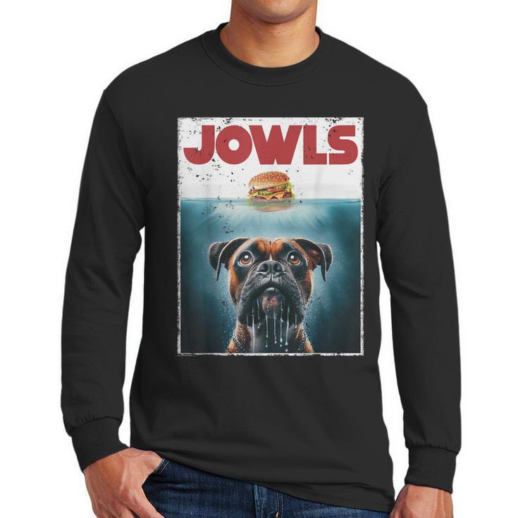 Drooling Boxer Jowls Fawn Dog Mom Dog Dad Burger Men Long Sleeve T-Shirt