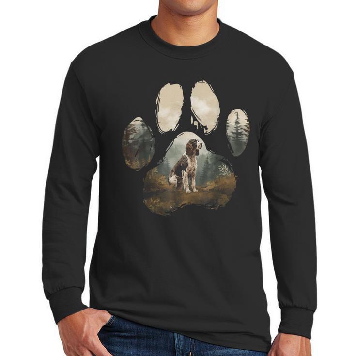English Springer Spaniel Mountain Paw Dog Mom Dad Men Long Sleeve T-Shirt