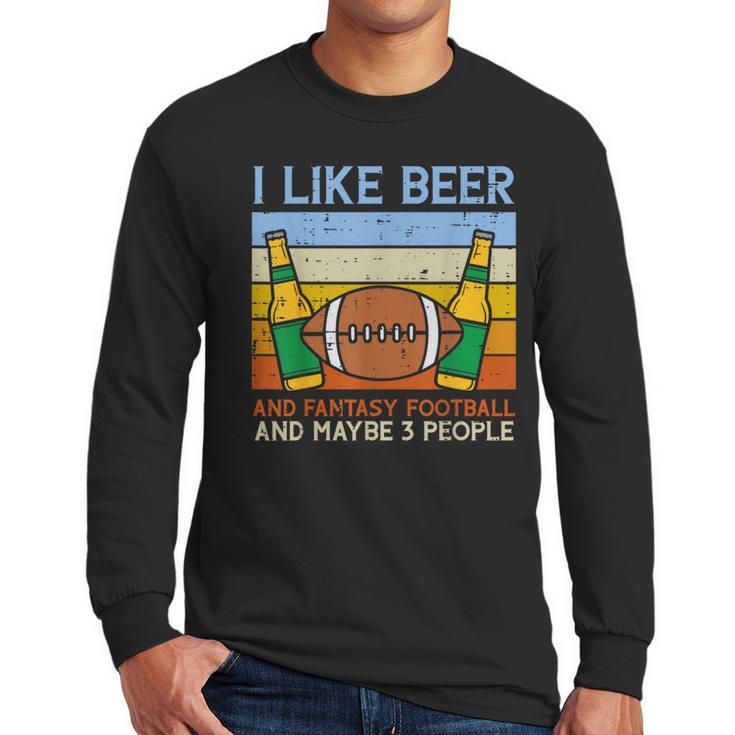 I Like Fantasy Football 3 People Draft Party Dad Men Men Long Sleeve T-Shirt