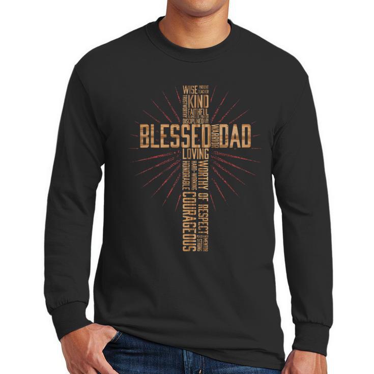 Father's Day Dad Husband Blessed Dad Christian Men Long Sleeve T-Shirt