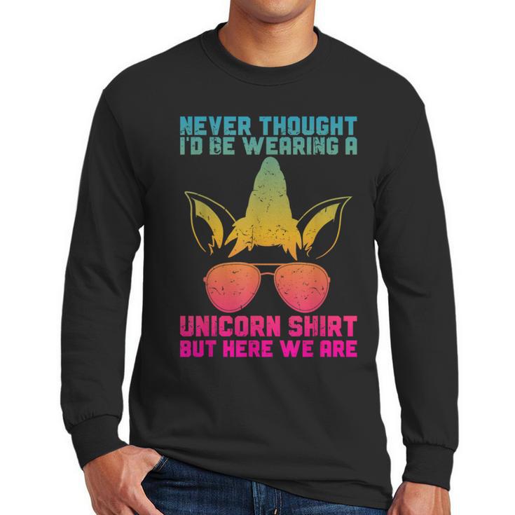 Fathers Day I Wear A Unicorn Shirt Dadacorn Men Long Sleeve T-Shirt