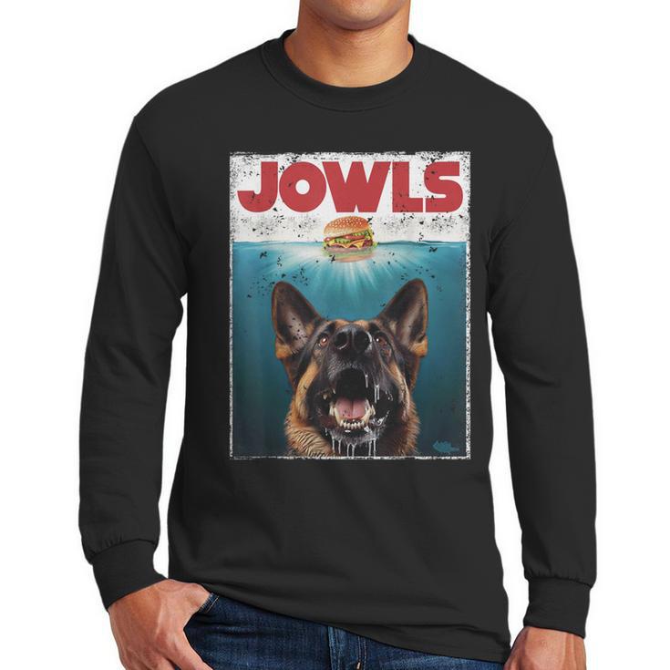German Shepherd Jowls Hamburger GSG Dog Mom Dog Dad Men Long Sleeve T-Shirt