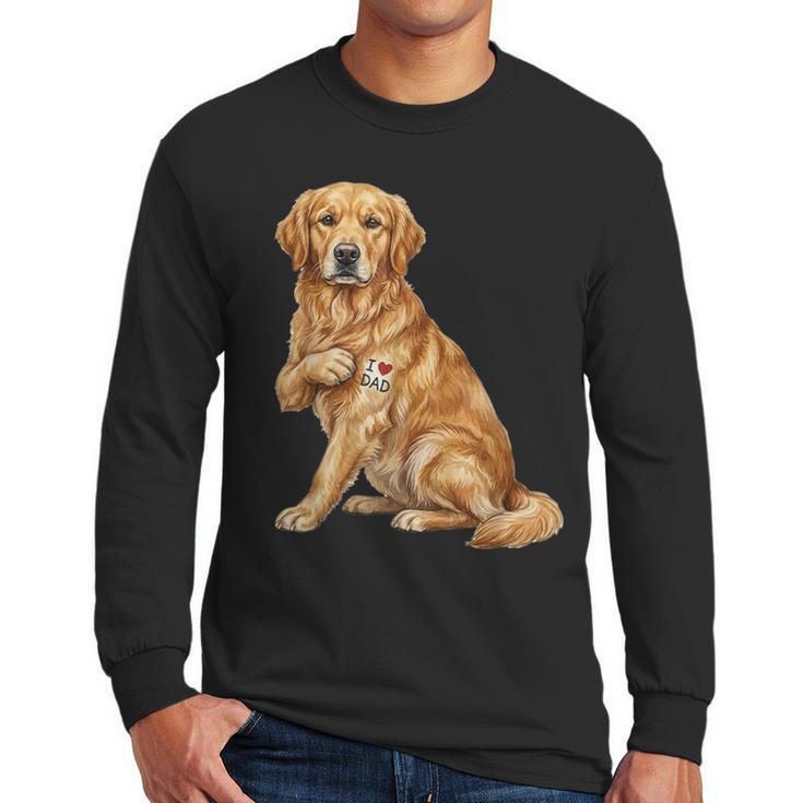 Golden Retriever I Love Dad Dog Dad Father's Day Men Long Sleeve T-Shirt