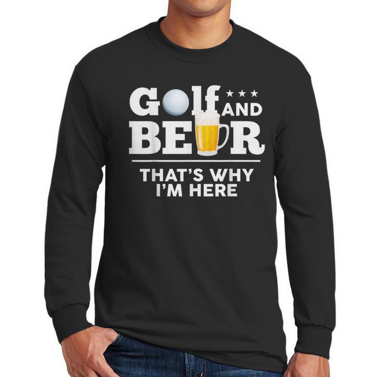 Golf And Beer Joke Dad Fathers Day Drinking Birthday Small Men Long Sleeve T-Shirt