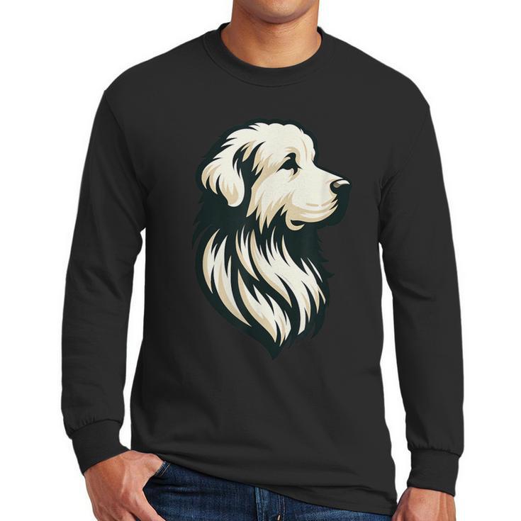 Great Pyrenees Pyr Minimalist Simple Dog Mom Dad Boys Girls Men Long Sleeve T-Shirt