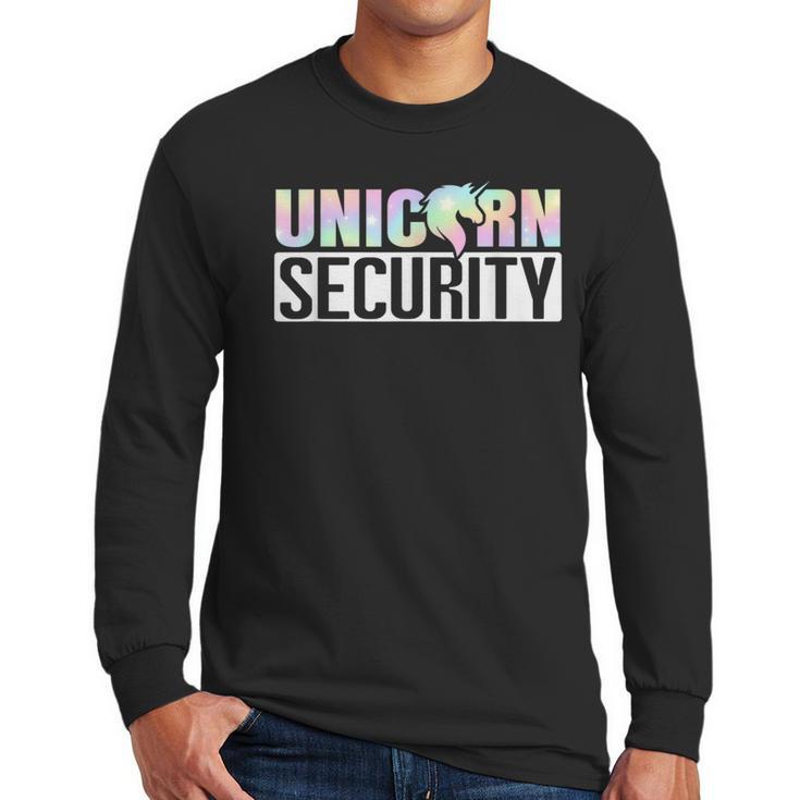 Halloween Mom Dad Daughter Adult Costume Unicorn Security Men Long Sleeve T-Shirt