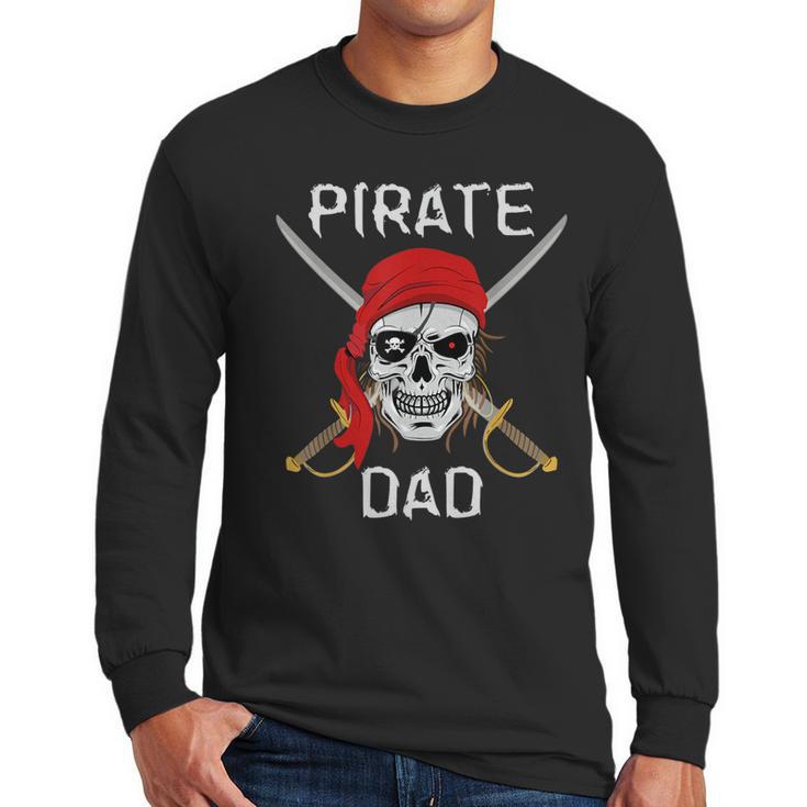 Halloween Pirate Skull Apparel Pirate Dad  V-Neck Short Sleeve Cotton 100 T-Shirt Small Men Long Sleeve T-Shirt