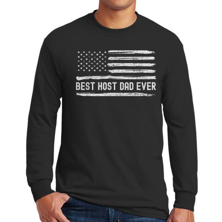 Host Dad Best Ever Flag Men Long Sleeve T-Shirt