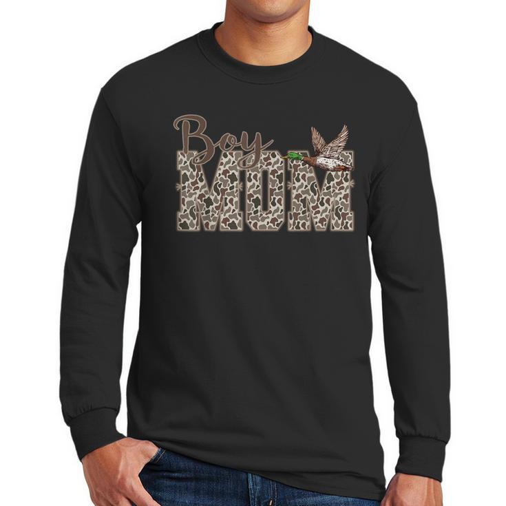 Hunting Boy Mom Duck Camouflage Camo Preppy Camo Dad Men Long Sleeve T-Shirt