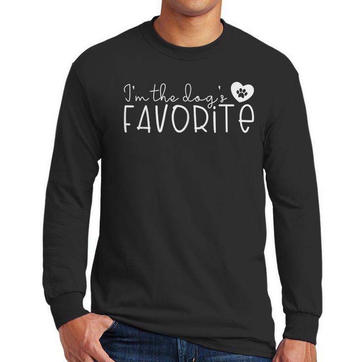 I'm The Dog's Favorite Cute Dog Mom Dad Pet Lover Men Women Kids Men Long Sleeve T-Shirt