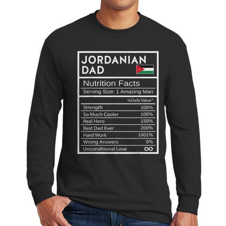 Jordanian Dad Nutrition Facts National Pride For Dad Men Long Sleeve T-Shirt