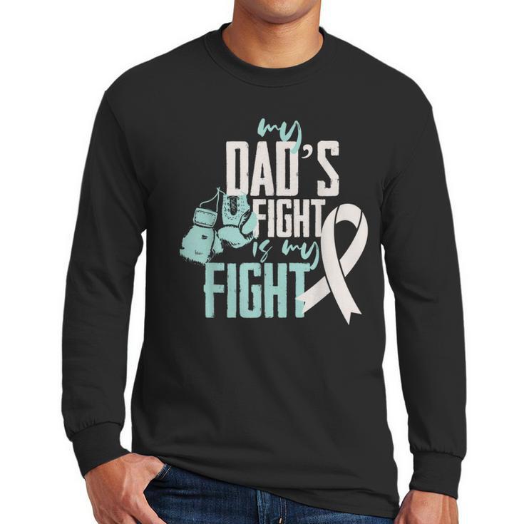 Lung Cancer Dad Ribbon Men Long Sleeve T-Shirt