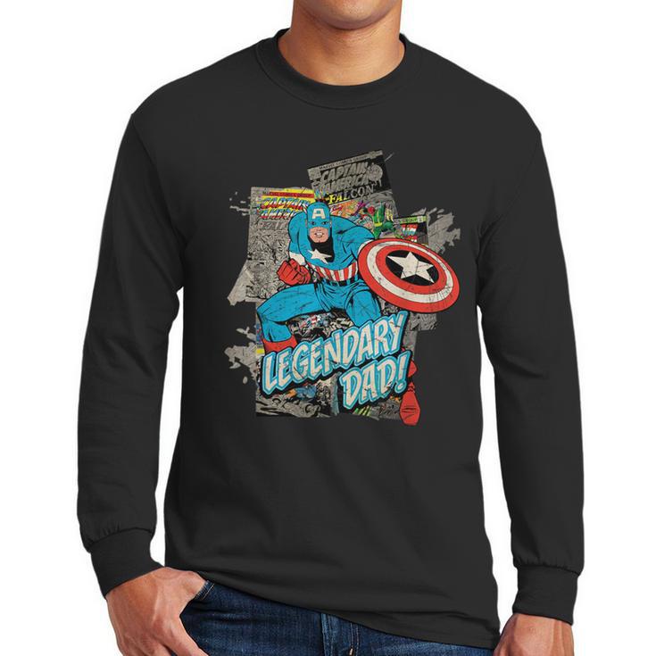 Marvel Captain America Legendary Dad Father's Day Men Long Sleeve T-Shirt