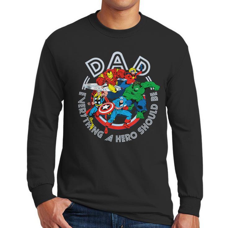 Marvel Comics Retro Classic Father's Day Avengers Hero Dad Men Long Sleeve T-Shirt