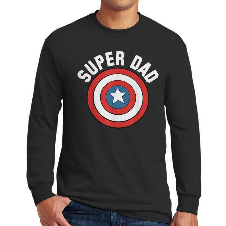 Marvel Father's Day Super Dad Captain America Shield Men Long Sleeve T-Shirt