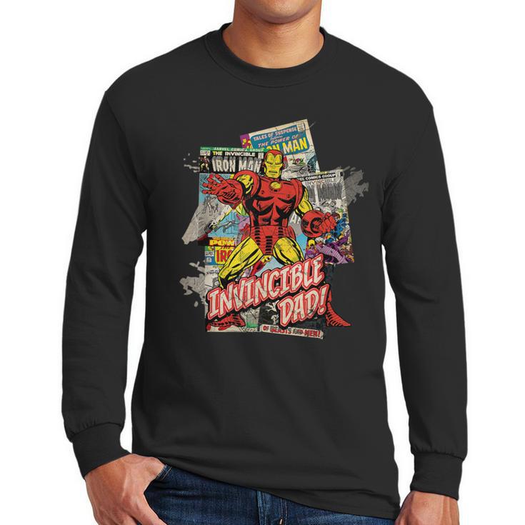Marvel Iron Man Invincible Dad Father's Day Comic Retro Men Long Sleeve T-Shirt