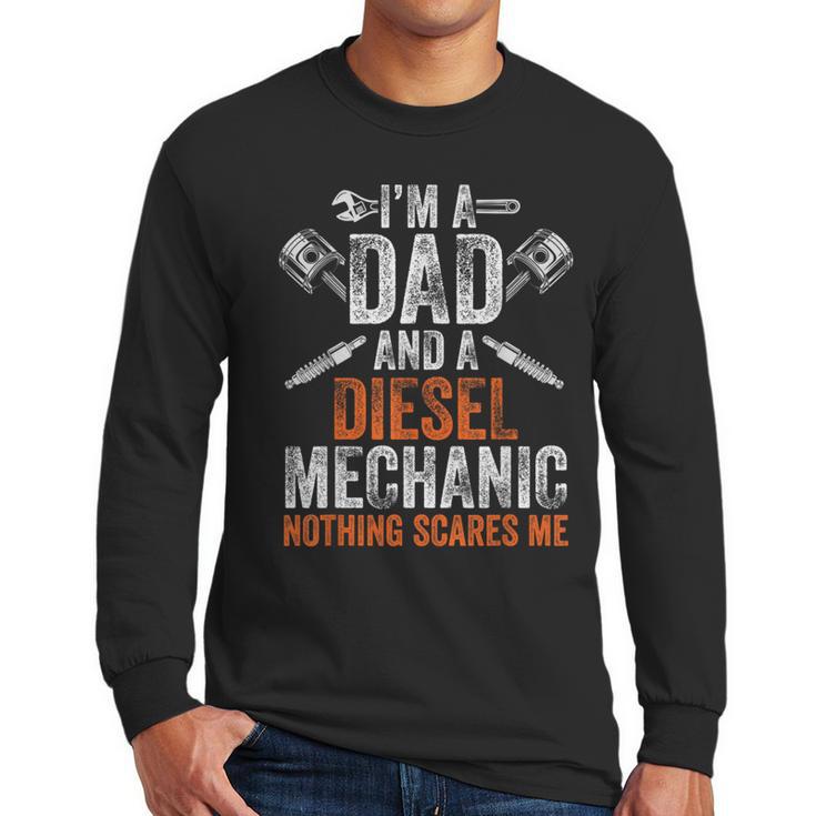 For Men Father's Day Halloween Diesel Mechanic Dad Men Long Sleeve T-Shirt