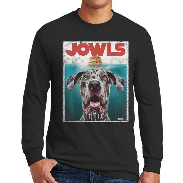 Merle Great Dane Jowls Paws Top Blue Eye Brown Dog Mom Dad For Men Women Girls Kids Men Long Sleeve T-Shirt