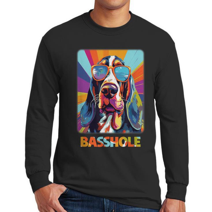 Mom & Dad Of a Basshole Basset Hound With Glasses -Adults Short Sleeve Men Long Sleeve T-Shirt
