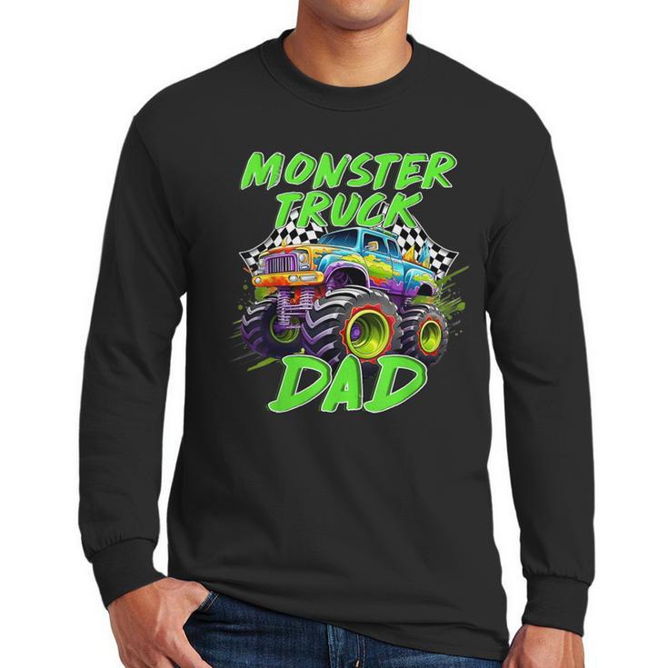Monster Truck Dad Family Matching Birthday Party Fathers Day Men Long Sleeve T-Shirt