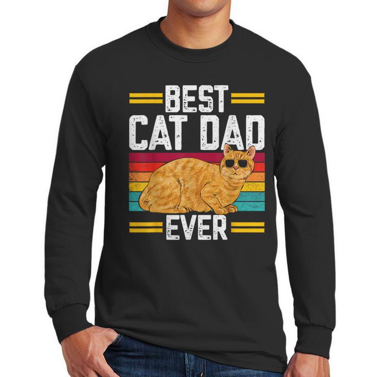Orange Cat Best Cat Dad Ever Orange Tabby Cat Men Long Sleeve T-Shirt