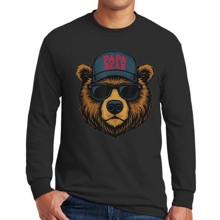 Papa Bear Father's Day Great Dad Joke Men Long Sleeve T-Shirt