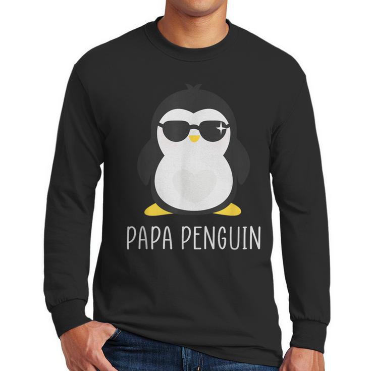 Penguin Papa Father's & Cute Dad Men Long Sleeve T-Shirt