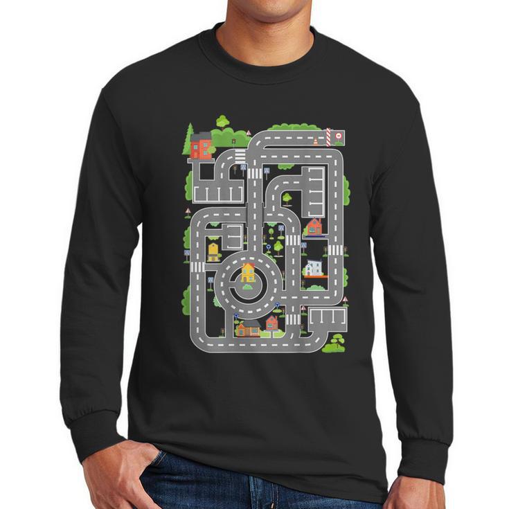 Play Cars On Dad's Back Shirt Kids And Fathers Play Men Long Sleeve T-Shirt