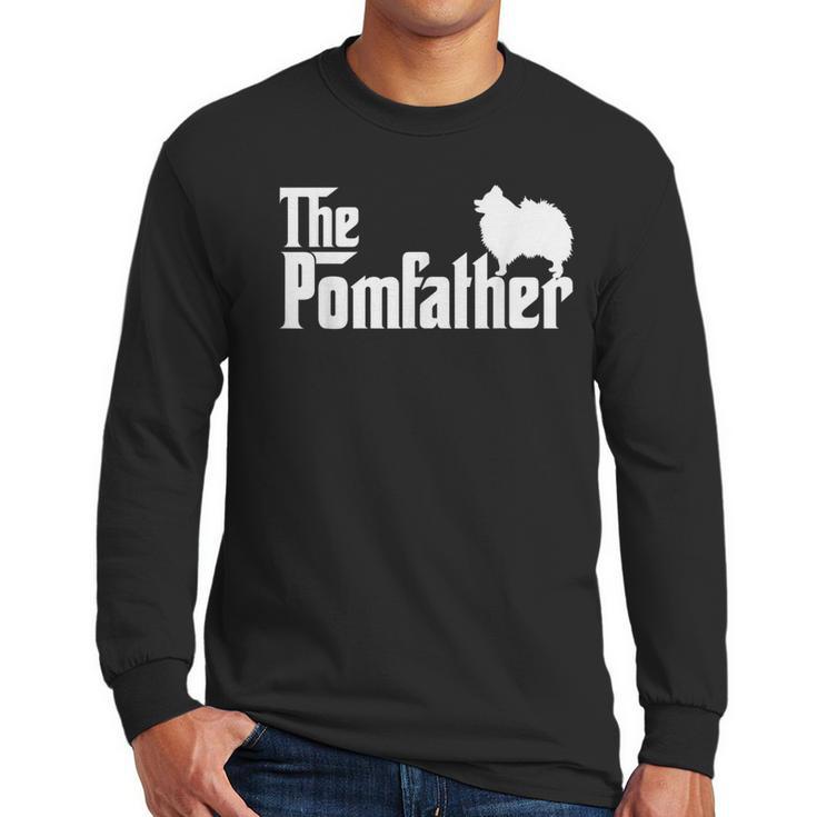 Pomeranian Father Dad The Pom Father Dog Lover Small Men Long Sleeve T-Shirt
