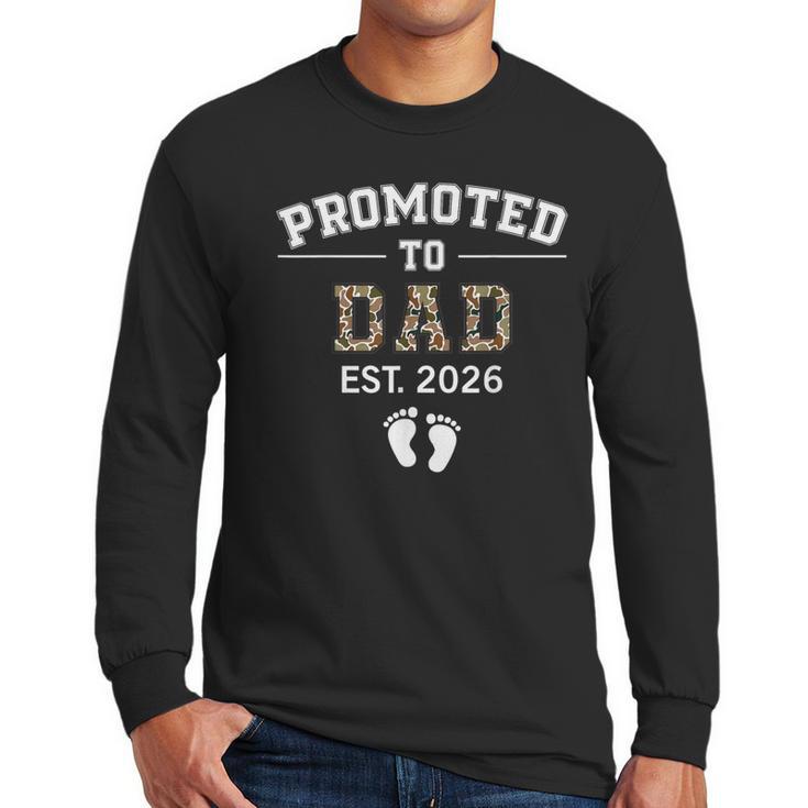 Promoted To Dad Est 2026 For Men Fathers Matching Men Long Sleeve T-Shirt