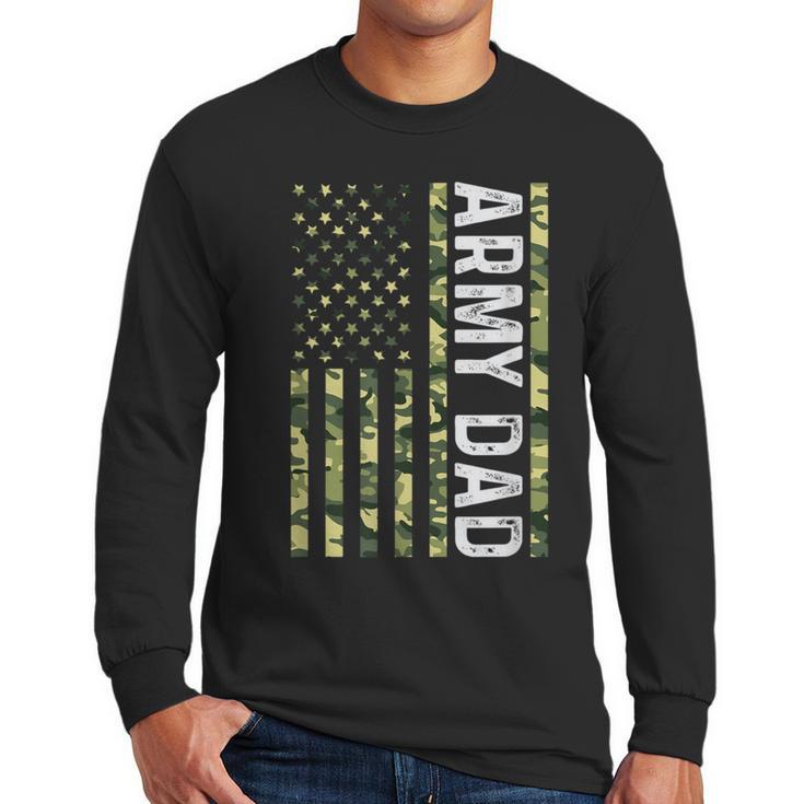Proud Army Dad United States USA Flag For Father's Day Men Long Sleeve T-Shirt